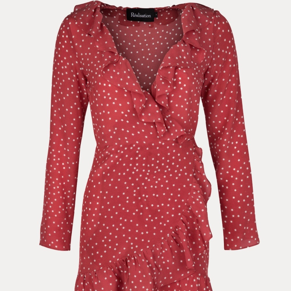 Realisation Par Alexandra Red Star Wrap Dress